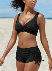 Stylish Knit Two-Piece Bikini Set - Trendy Mix