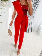 Glamorous Sequin-Detail Summer Jumpsuit - Trendy Mix