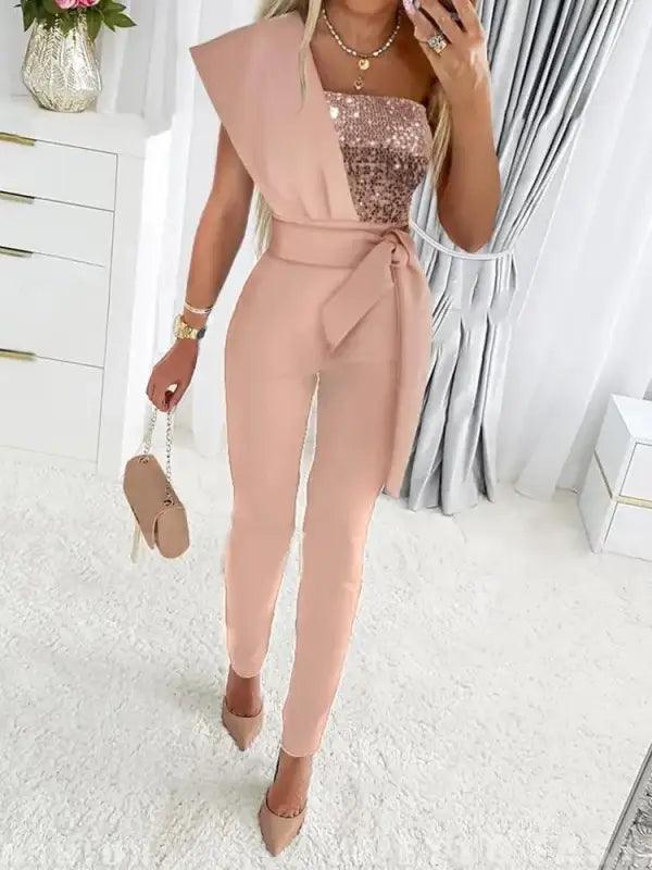 Glamorous Sequin-Detail Summer Jumpsuit - Trendy Mix