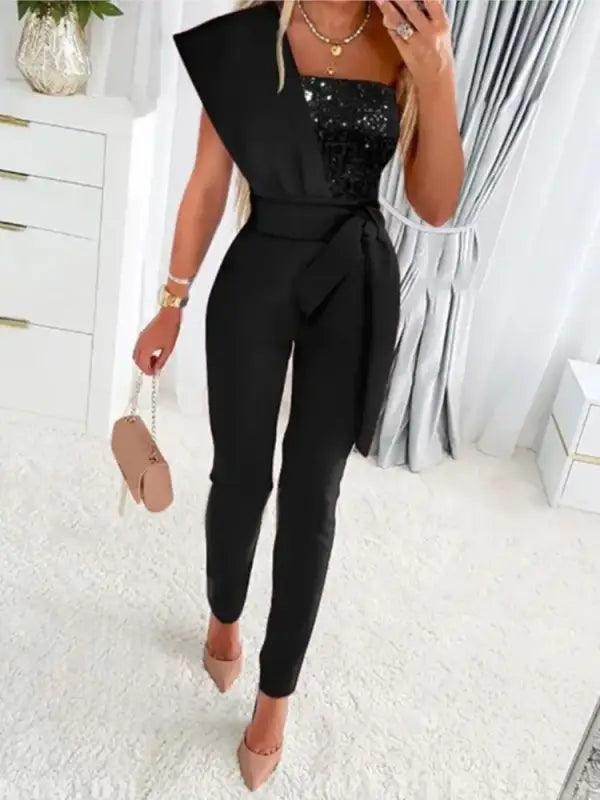 Glamorous Sequin-Detail Summer Jumpsuit - Trendy Mix