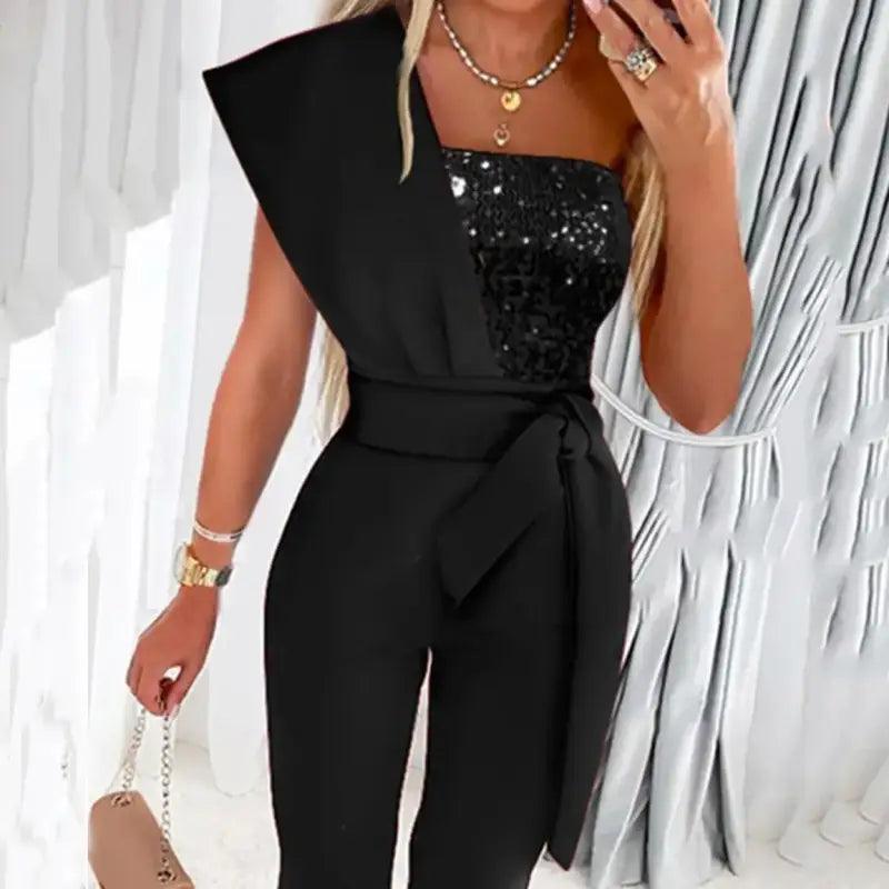 Glamorous Sequin-Detail Summer Jumpsuit - Trendy Mix