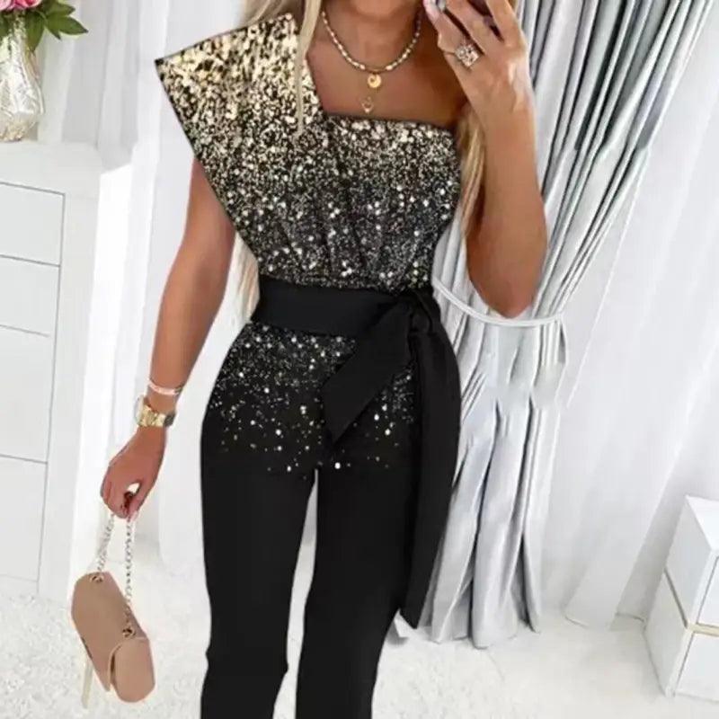 Glamorous Sequin-Detail Summer Jumpsuit - Trendy Mix