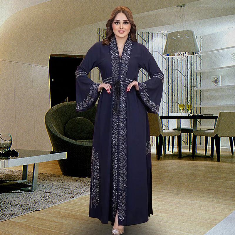 Elegant Women's Arabic Flare Robe - Trendy Mix