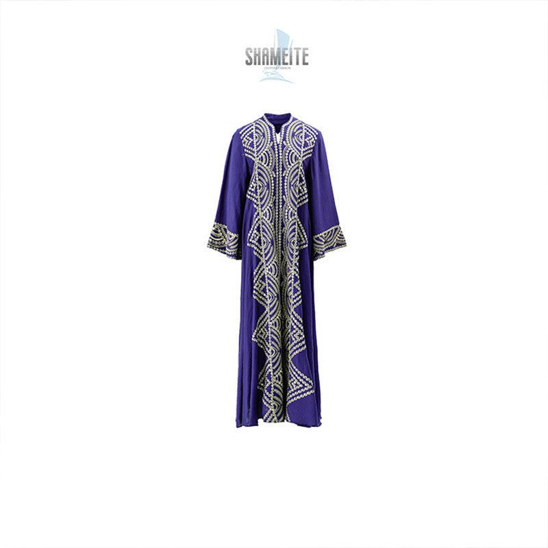 Embroidered Sequined Robe for Muslim Women - Trendy Mix