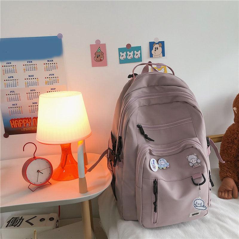 High-Capacity Multi-Pocket Girls' School Backpack with Waterproof Design - Trendy Mix