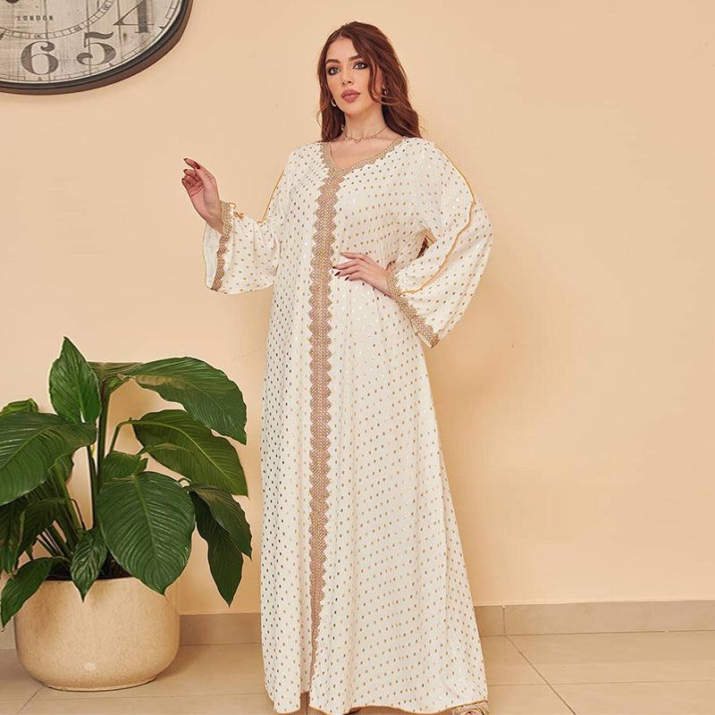 Elegant Chiffon A-Line Muslim Robe for Women in Dubai Style - Trendy Mix