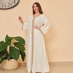 Elegant Chiffon A-Line Muslim Robe for Women in Dubai Style - Trendy Mix