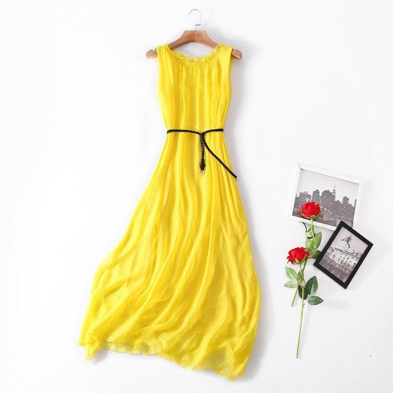 Elegance Sleeveless Holiday Slim Looking Vest Dress - Trendy Mix