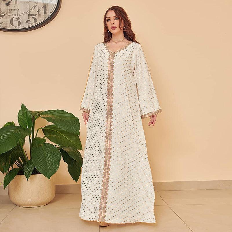 Elegant Chiffon A-Line Muslim Robe for Women in Dubai Style - Trendy Mix