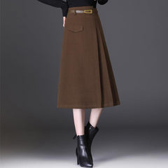 Women's Slim A-line Pleated Skirt Mid-length Skirt - Trendy Mix