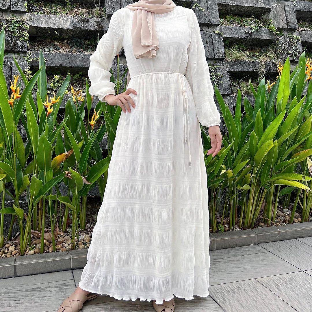 Women's Elegant Chiffon Long Sleeve outfit with Pleated Design - Trendy Mix