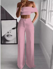 Amazon Sexy Top And Trousers Ladies Two-piece Set Women Lady - Trendy Mix