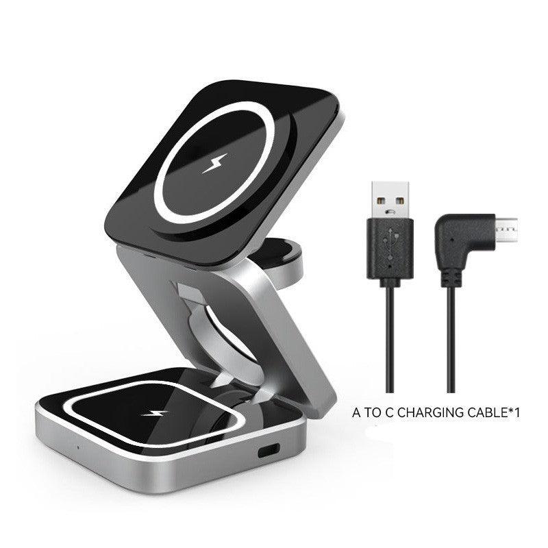 Multi-Device Wireless Charging Station with Foldable Design - Trendy Mix