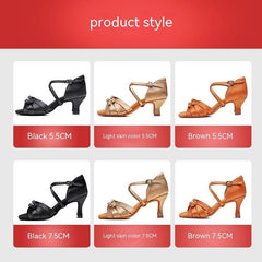 Elegant Latin Dance Heels with Soft Sole for Women - Trendy Mix