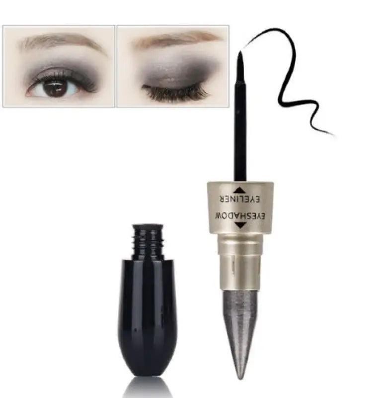 Double Head Six Color Eyeshadow Black Eyeliner - Trendy Mix