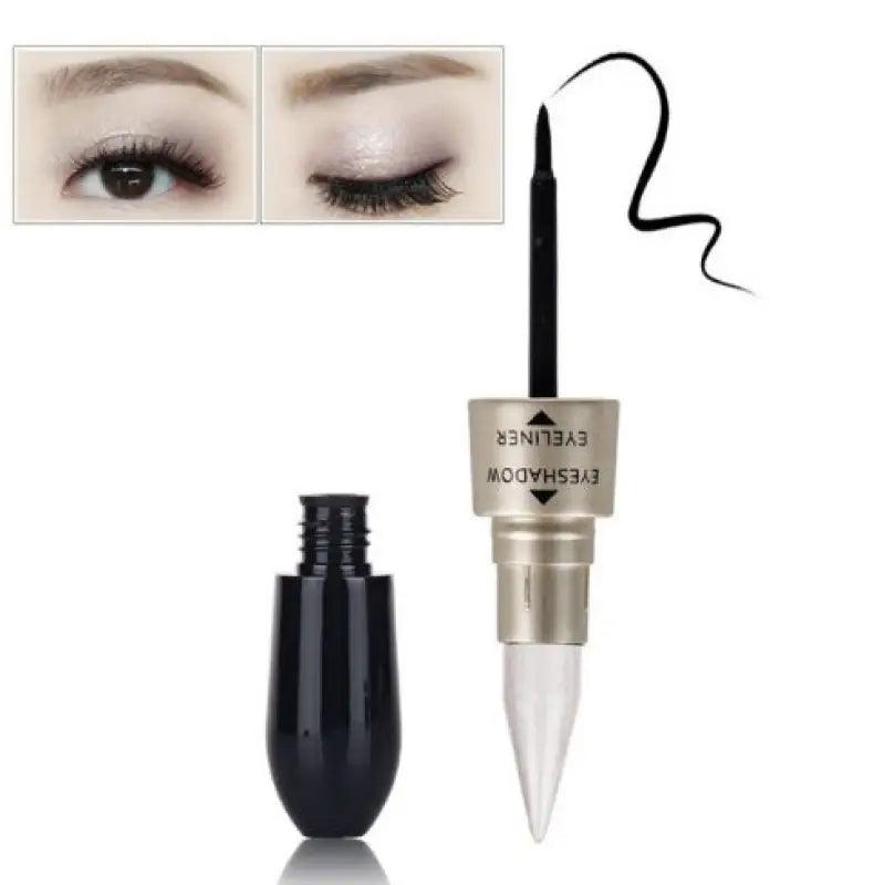 Double Head Six Color Eyeshadow Black Eyeliner - Trendy Mix