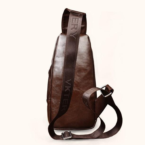 Modern Anti-Theft Leather Crossbody Bag for Men - Trendy Mix