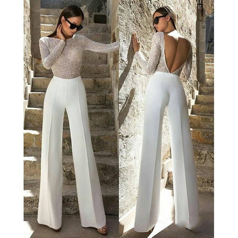 Women's High Waist Color Block Jumpsuit - Trendy Mix