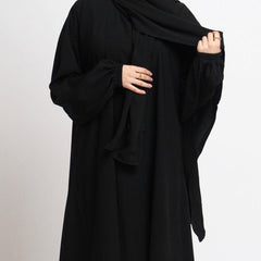 Muslim Arabic Solid Color Hooded Kaftan Outfit - Trendy Mix