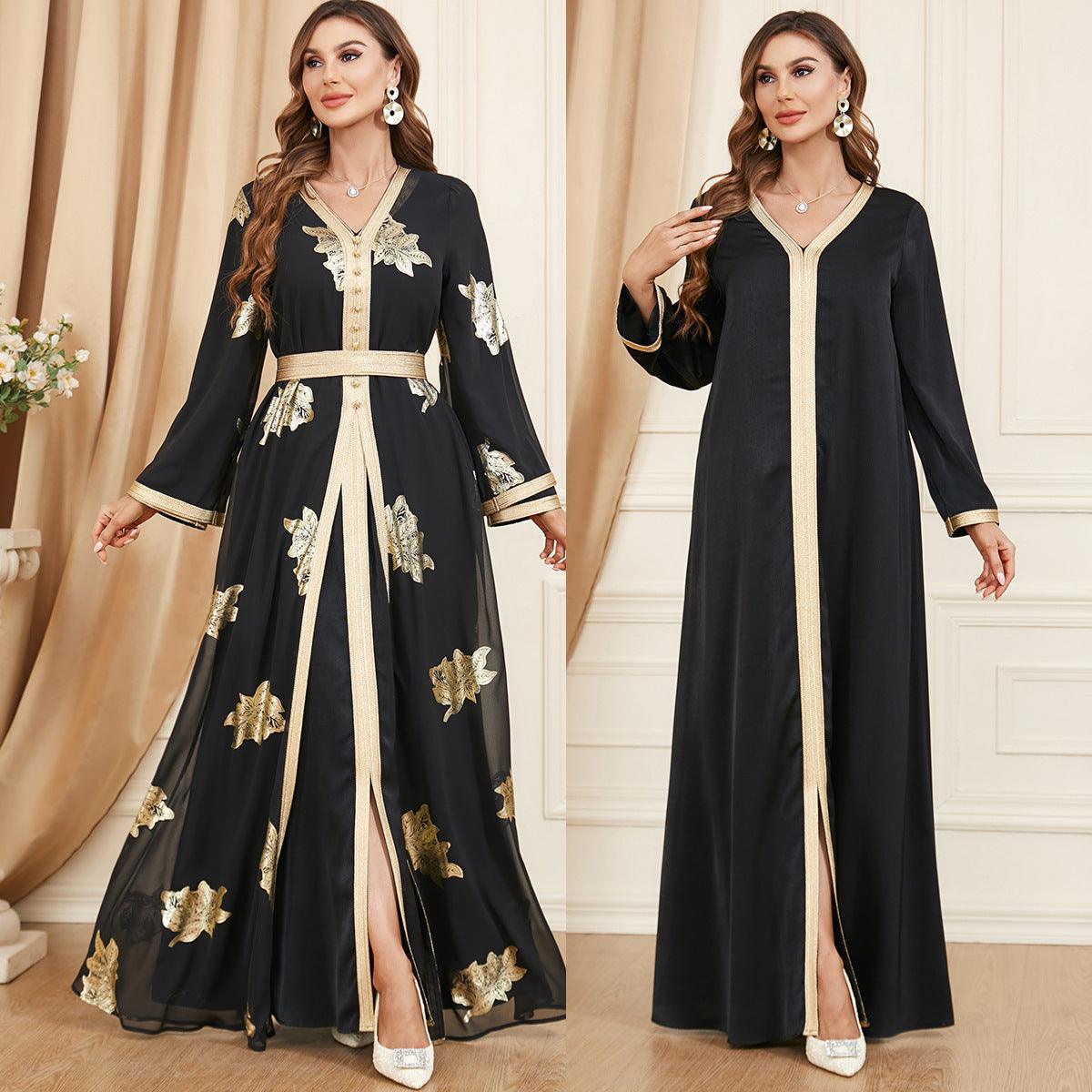 Chic Black Two-Piece Outfit for Middle Eastern Muslim Women - Trendy Mix