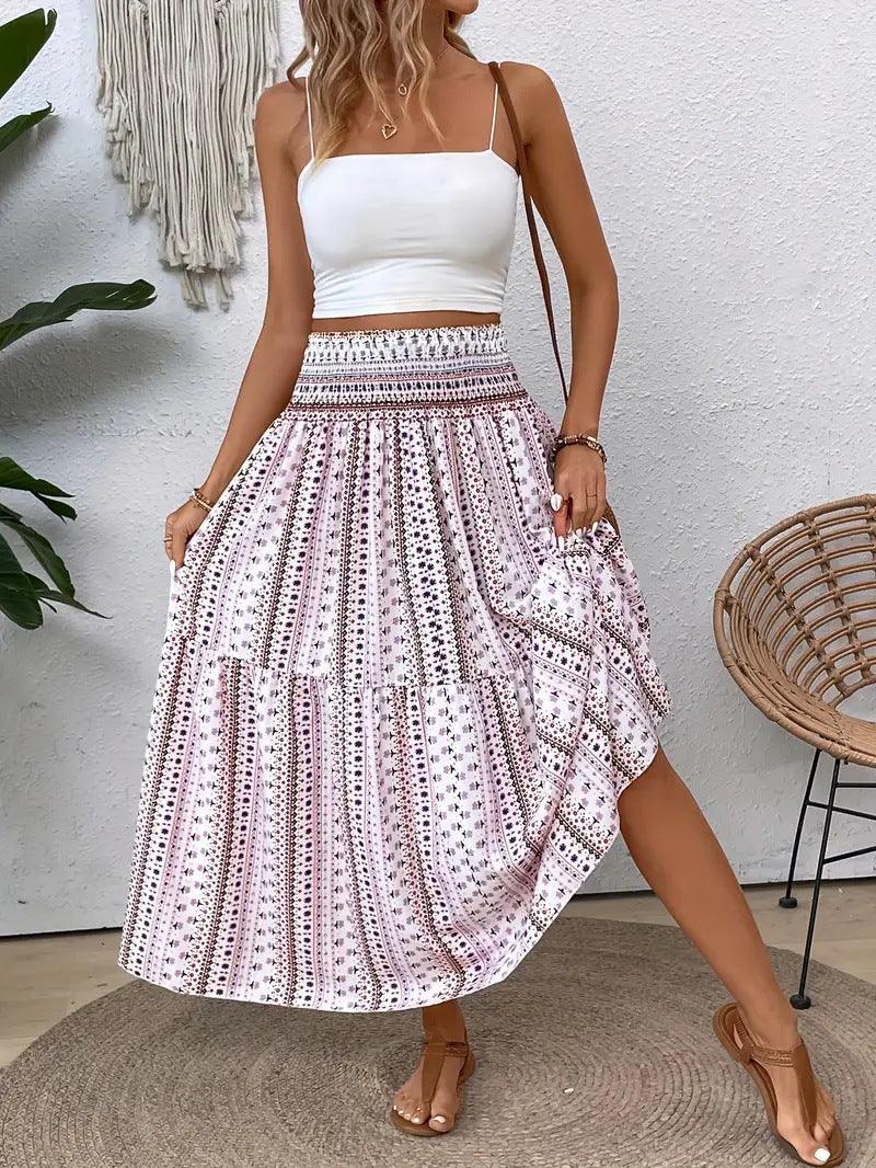 Summer Women's Comfort And Casual Beach Print Skirt - Trendy Mix