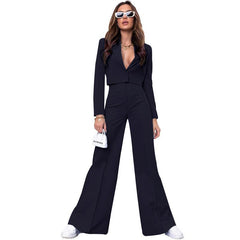 Fashion High Waist Wide Leg Pants Suit - Trendy Mix