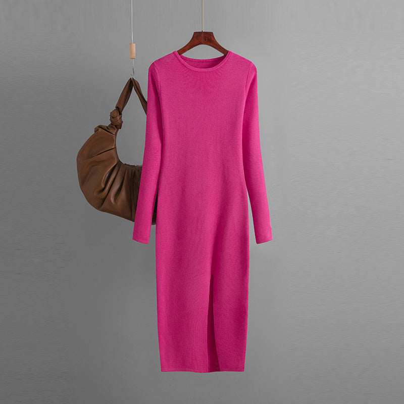 Slim Fit Inner Wear Long Sleeve Skinny Knit Dress