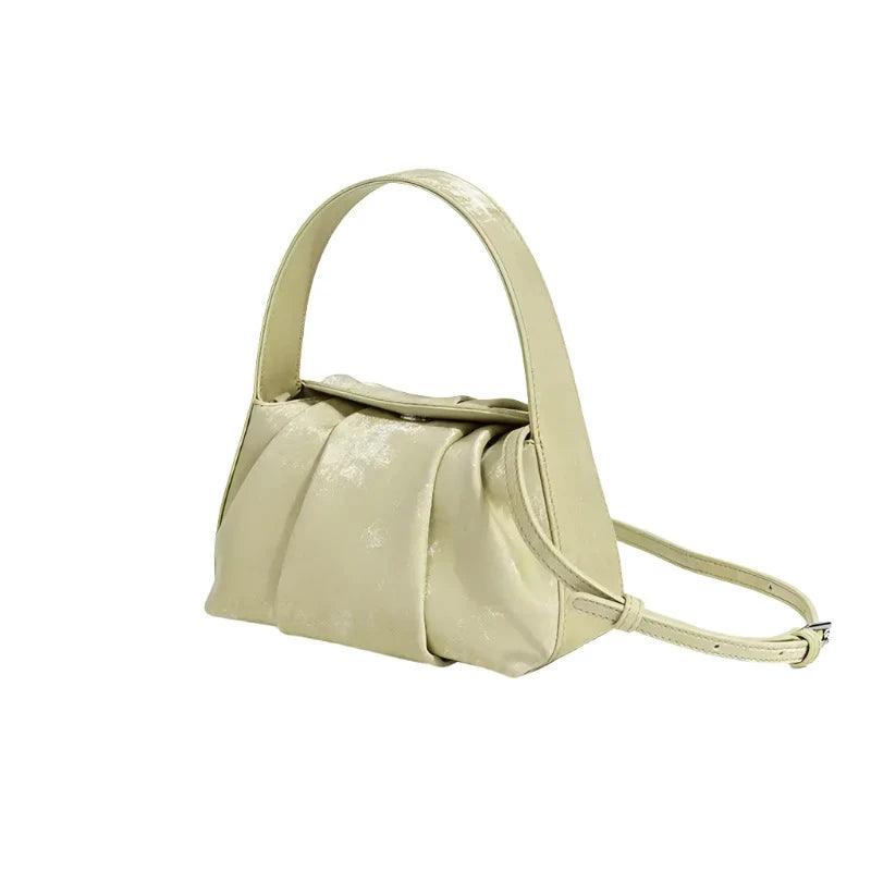 Sustainable Elegance Satin Cowhide Dumpling Handbag - Trendy Mix