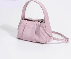 Sustainable Elegance Satin Cowhide Dumpling Handbag - Trendy Mix