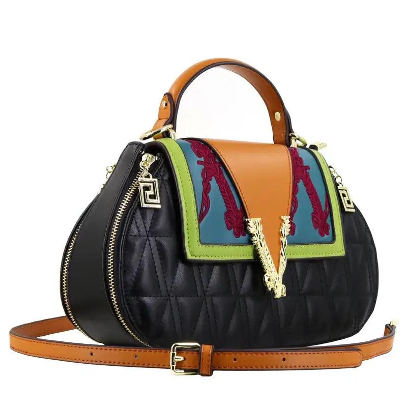 Sophisticated Embroidered Shell Tote - Trendy Mix