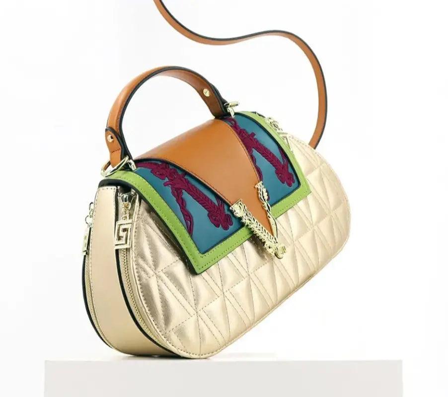 Sophisticated Embroidered Shell Tote - Trendy Mix