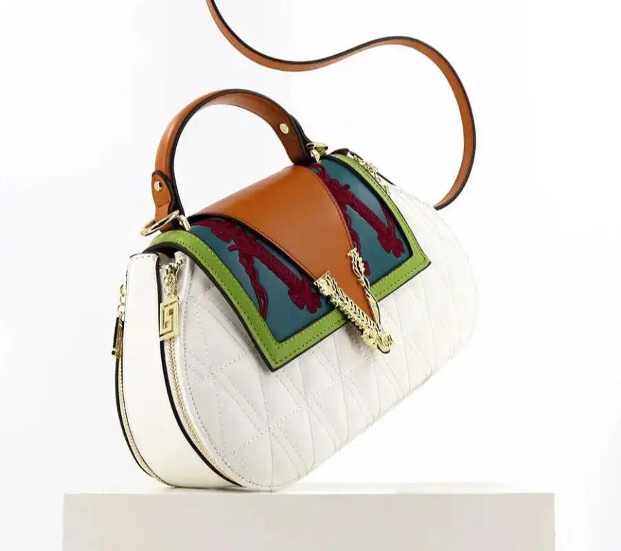 Sophisticated Embroidered Shell Tote - Trendy Mix