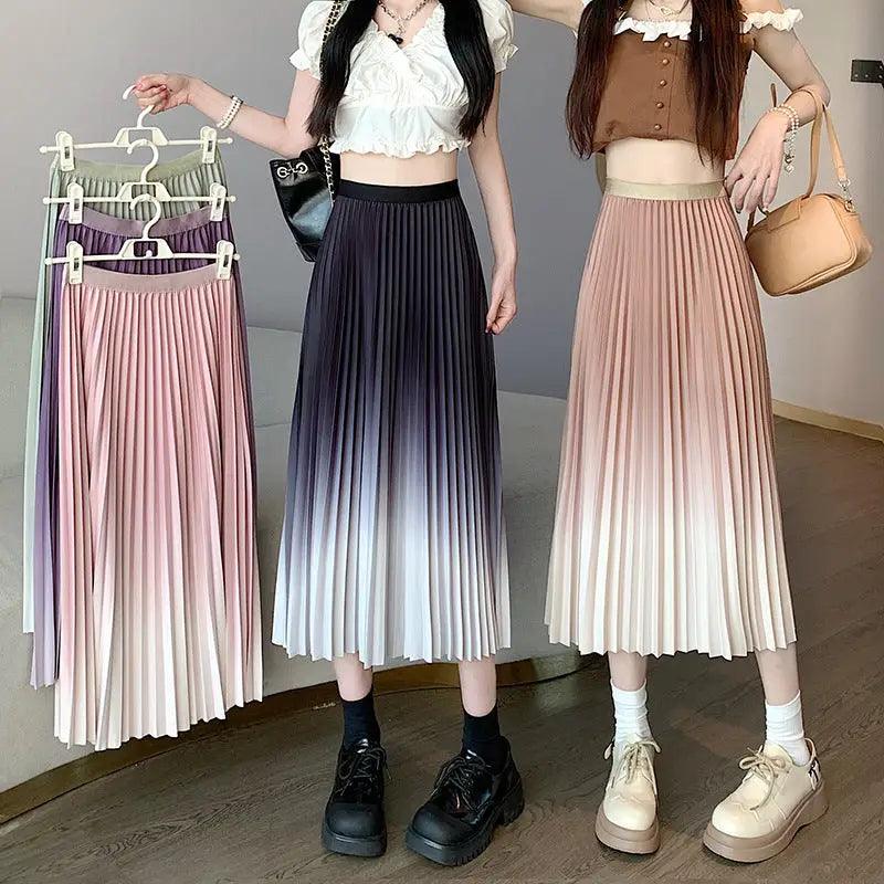 Elegant Gradient Swing Skirt - Trendy Mix