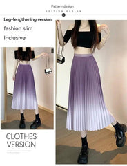 Elegant Gradient Swing Skirt - Trendy Mix