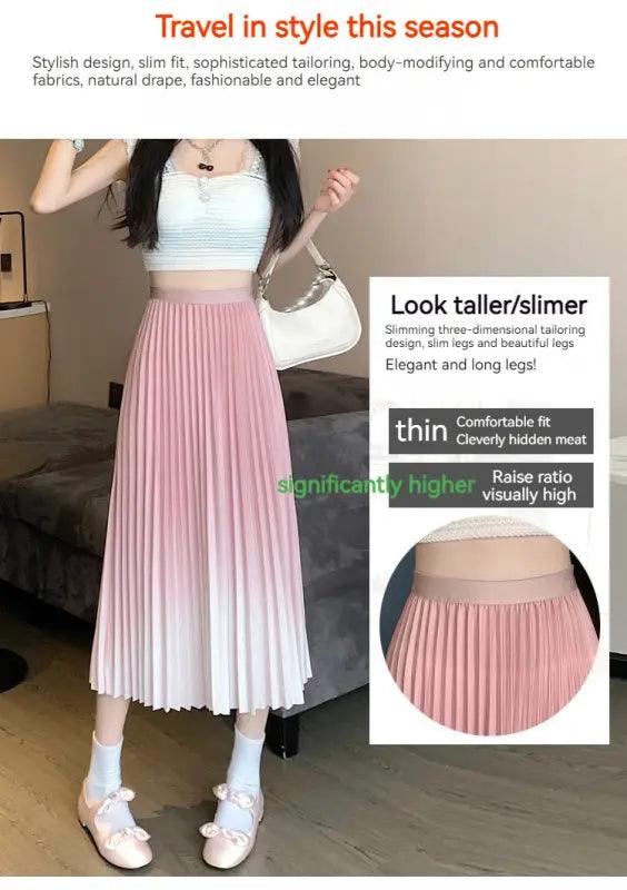 Elegant Gradient Swing Skirt - Trendy Mix