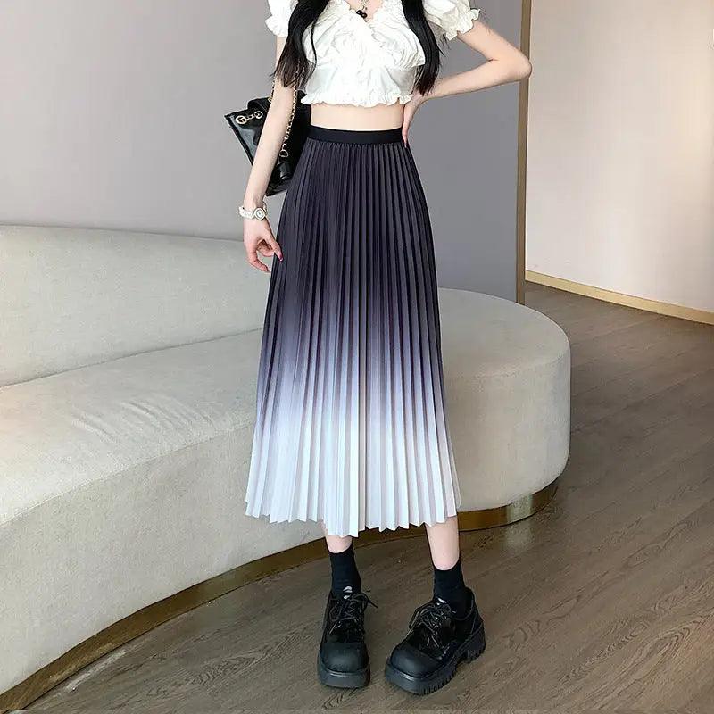 Elegant Gradient Swing Skirt - Trendy Mix