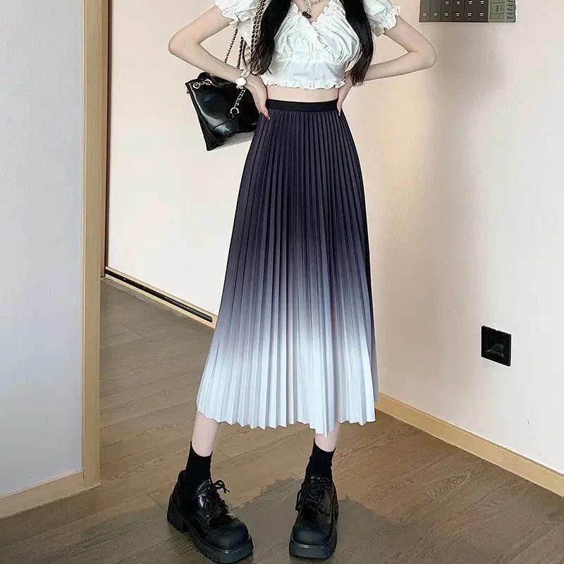 Elegant Gradient Swing Skirt - Trendy Mix