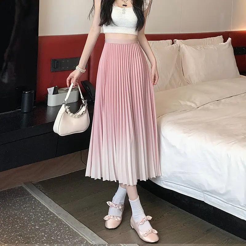 Elegant Gradient Swing Skirt - Trendy Mix