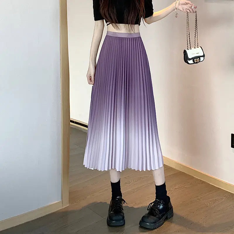 Elegant Gradient Swing Skirt - Trendy Mix