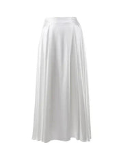 Elegant High Waist Satin Midi Skirt - Trendy Mix