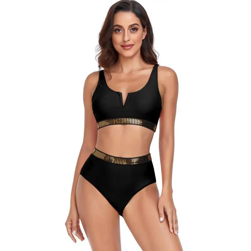 Elegant High-waist Tankini Set - Trendy Mix
