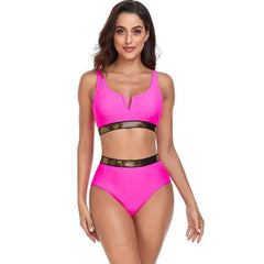 Elegant High-waist Tankini Set - Trendy Mix