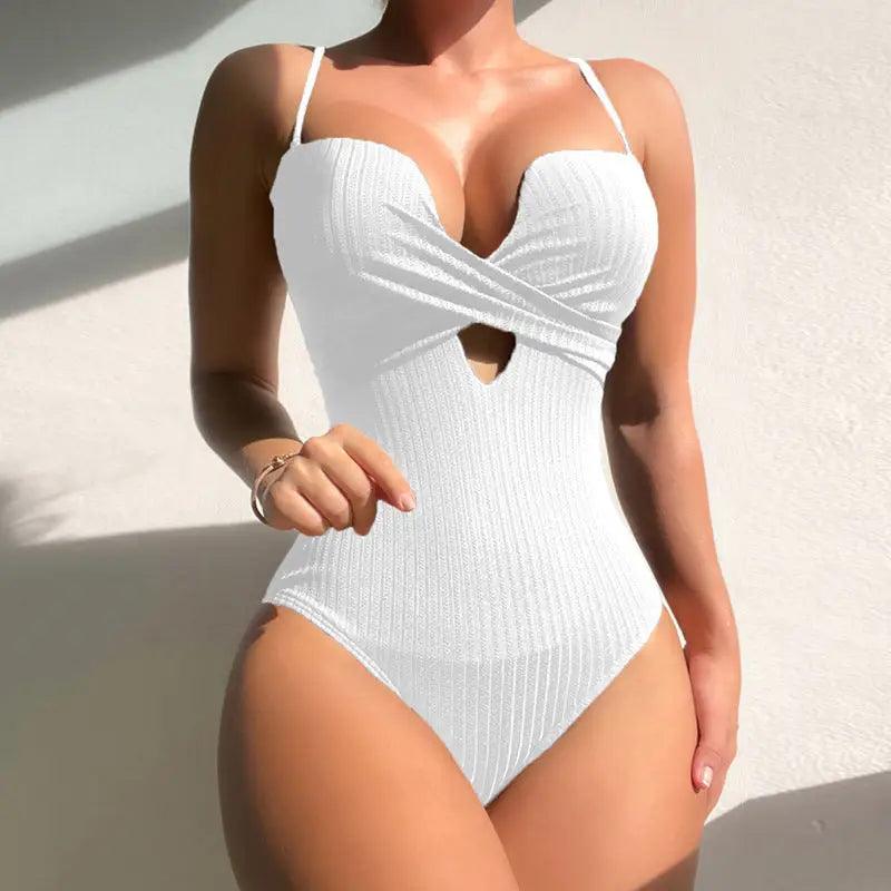 Chic Slimming One-Piece Swimsuit - Trendy Mix