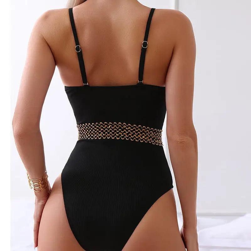 Chic Adjustable Strap One-Piece Swimsuit for Modern Women - Trendy Mix