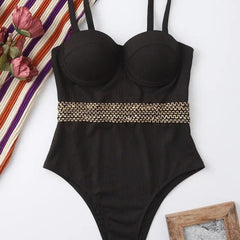 Chic Adjustable Strap One-Piece Swimsuit for Modern Women - Trendy Mix