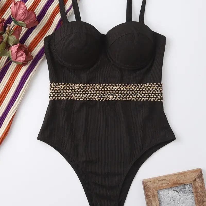 Chic Adjustable Strap One-Piece Swimsuit for Modern Women - Trendy Mix