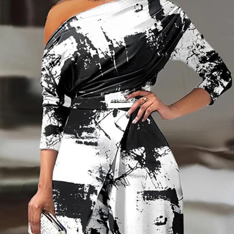 Chic Asymmetric One-Shoulder Formal Jumpsuit - Trendy Mix