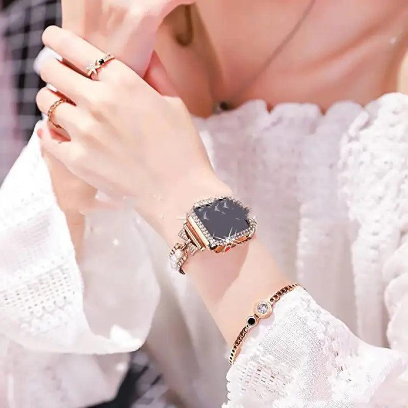 Sophisticated Pearl Elegance Smartwatch Band - Trendy Mix