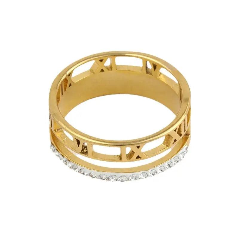 Elegant Stainless Steel Hollow Ring For Women - Trendy Mix