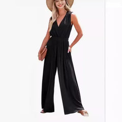 Chic V-Neck Sleeveless Jumpsuit for Every Occasion - Trendy Mix